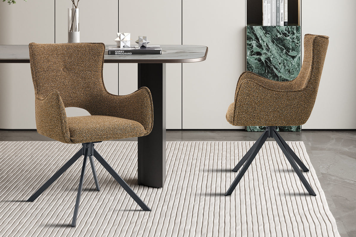Chaise Billy Pivotant Tissu Ote Rouille