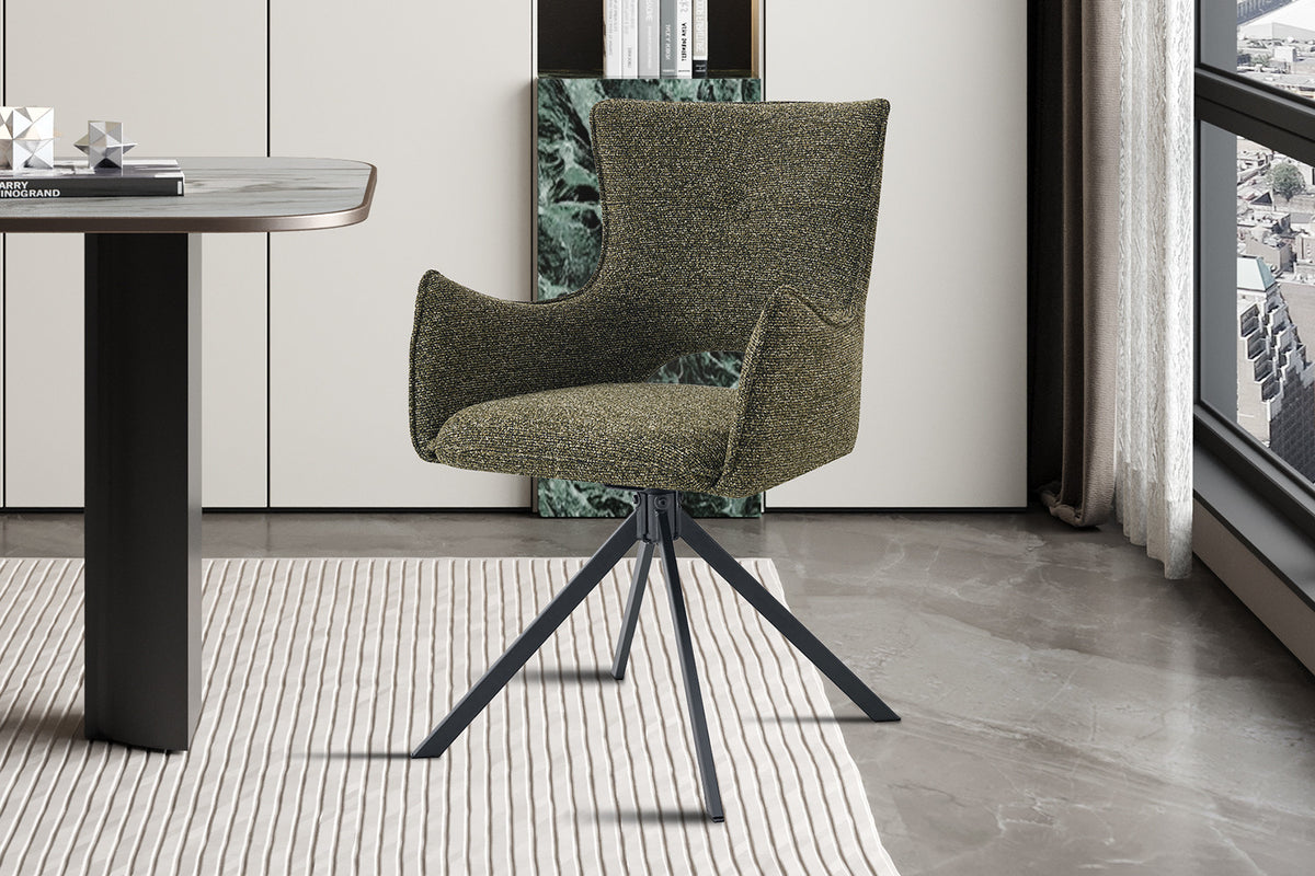 Chaise Billy Pivotant Tissu Ote Vert