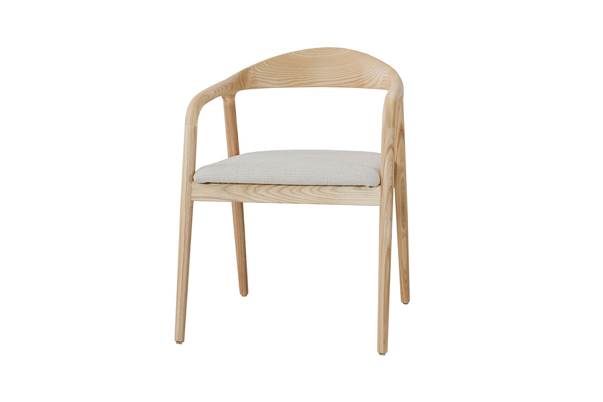 Chaise Claire Frêne Naturel Tissu chenille Beige