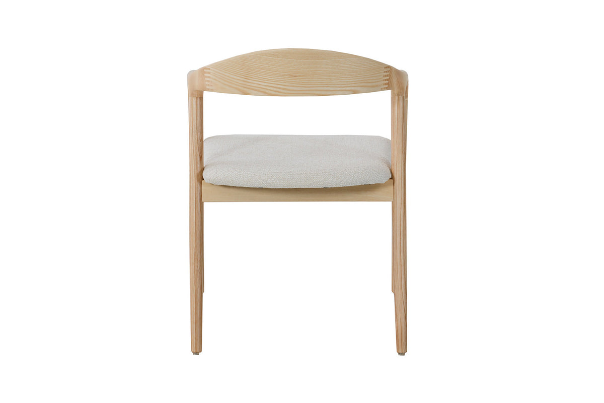 Chaise Claire Frêne Naturel Tissu chenille Beige