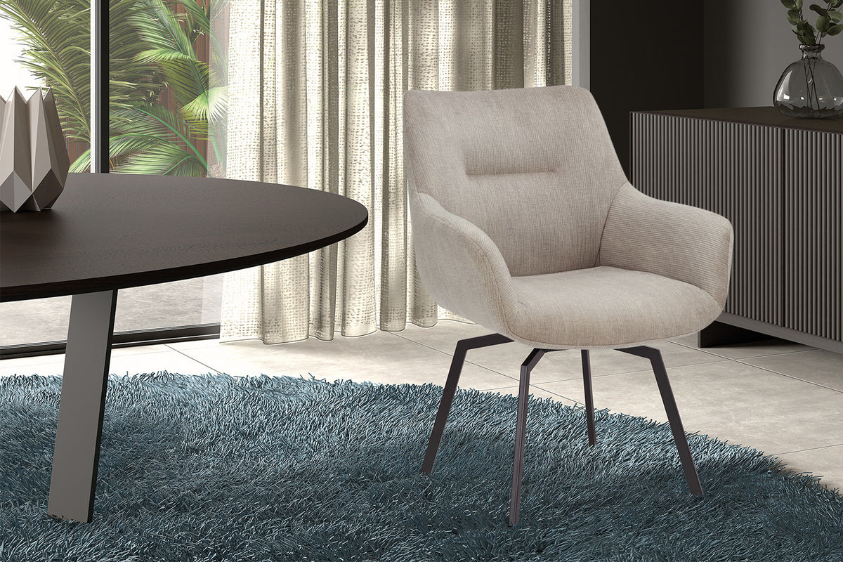 Chaise Modest Pivotant Velours côtelé Beige