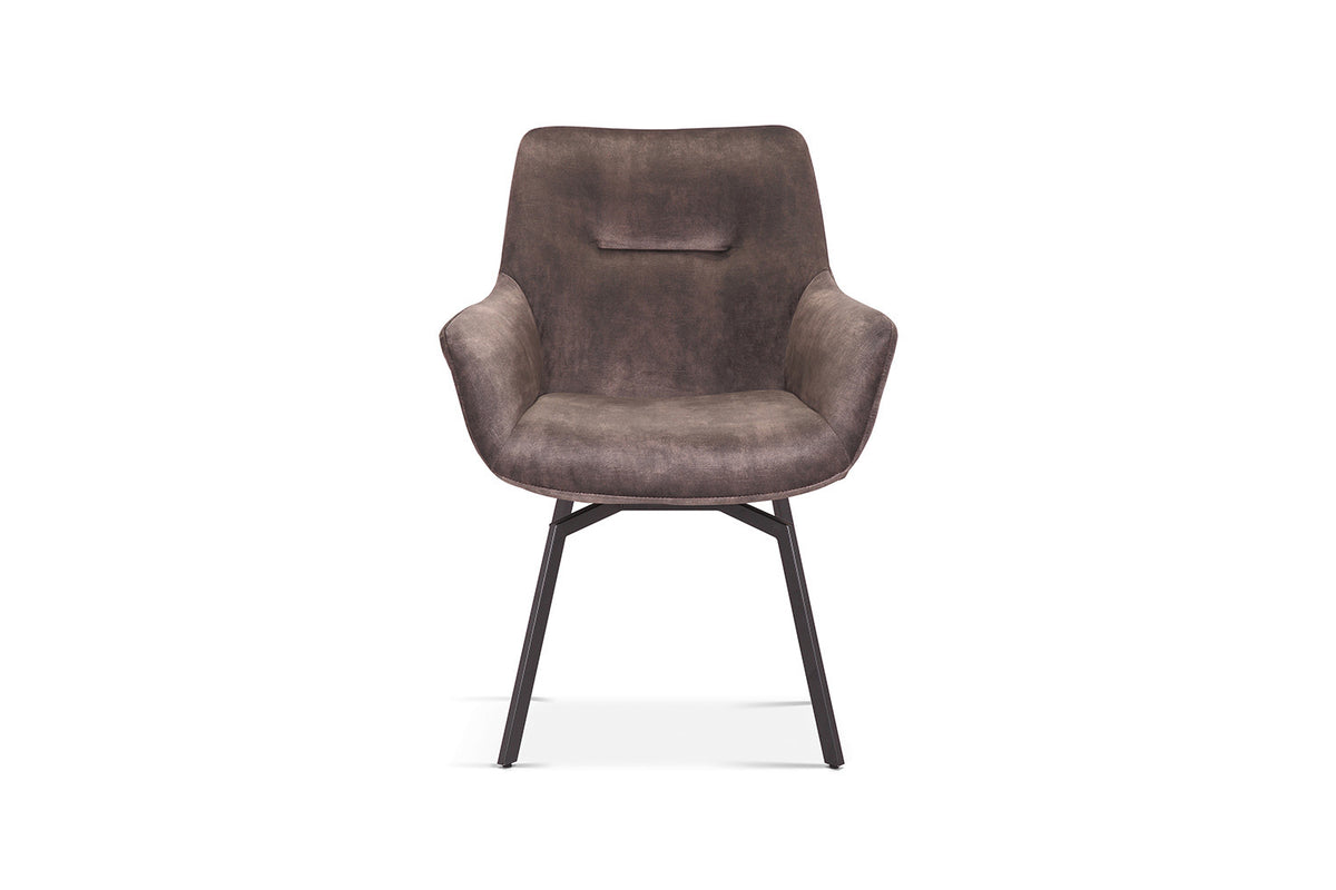 Chaise Modest Pivotant Velours Taupe