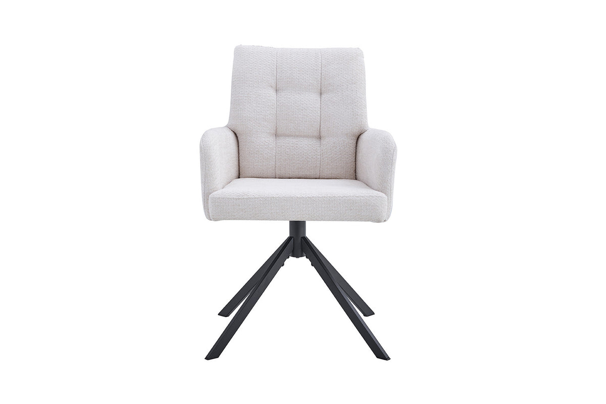 Chaise Granada Pivotant Tissu Ecru