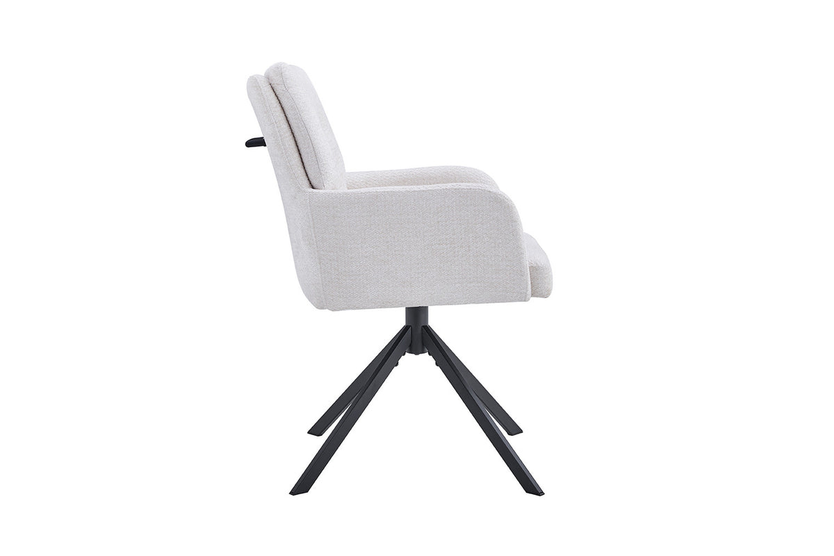 Chaise Granada Pivotant Tissu Ecru