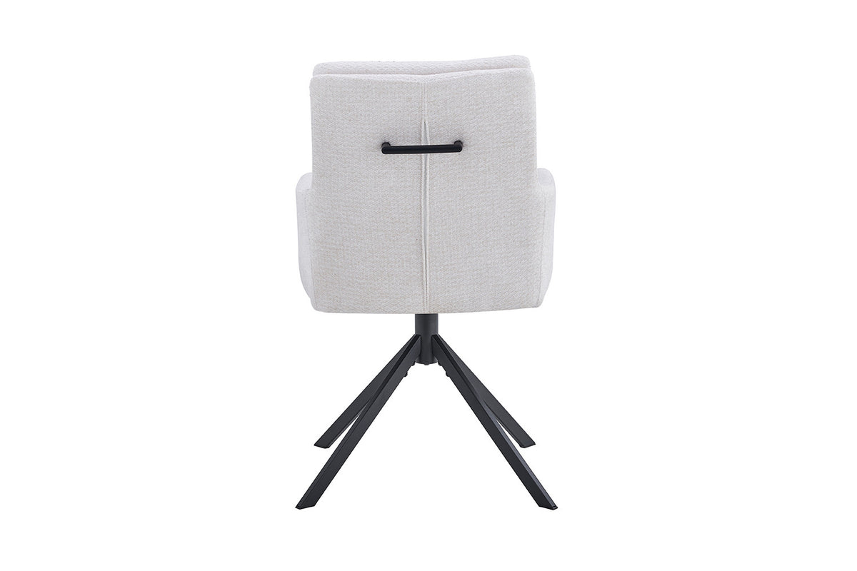 Chaise Granada Pivotant Tissu Ecru