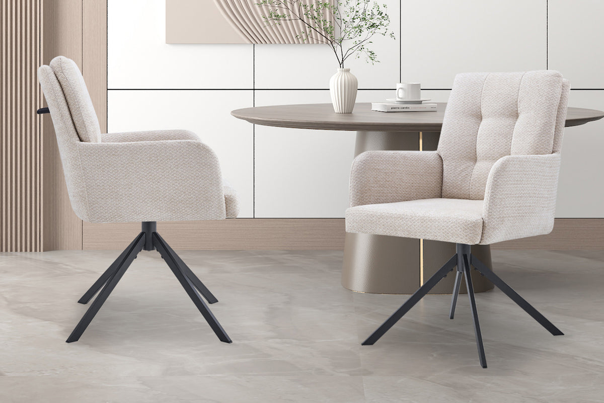Chaise Granada Pivotant Tissu Beige