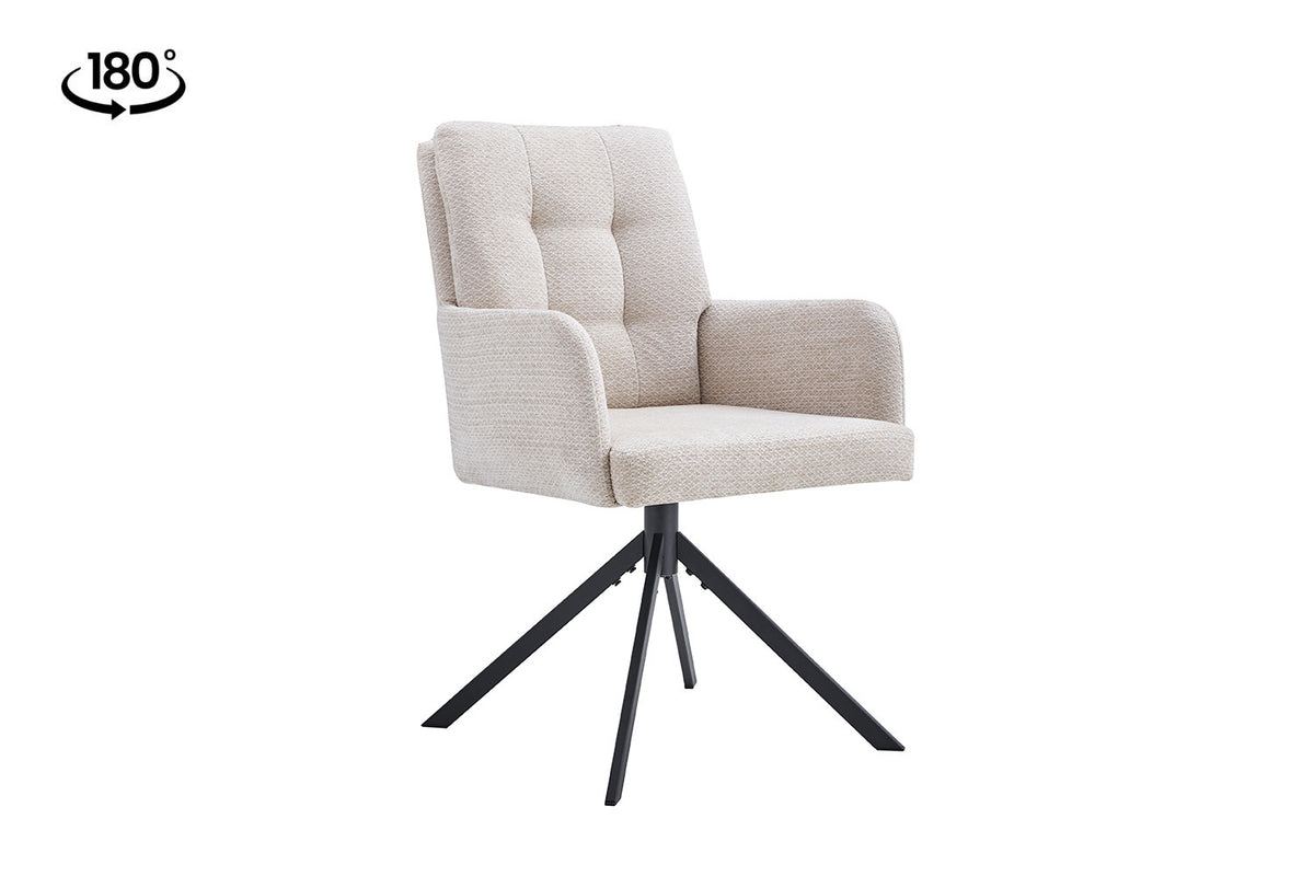Chaise Granada Pivotant Tissu Beige