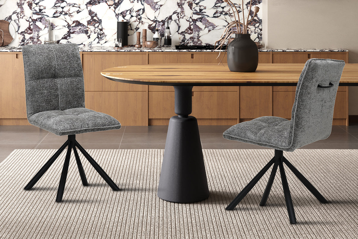 Chaise Jack Pivotant Tissu Gris