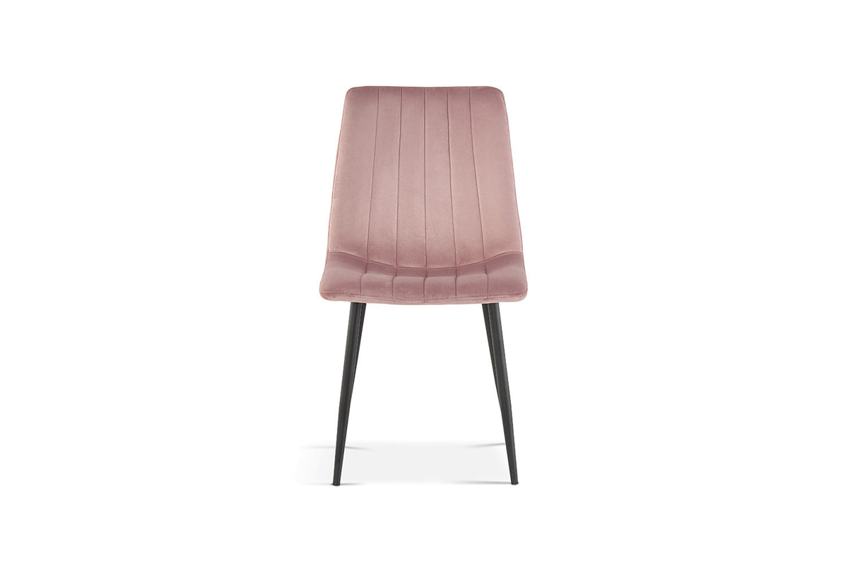 Chaise Willis Velours Rose
