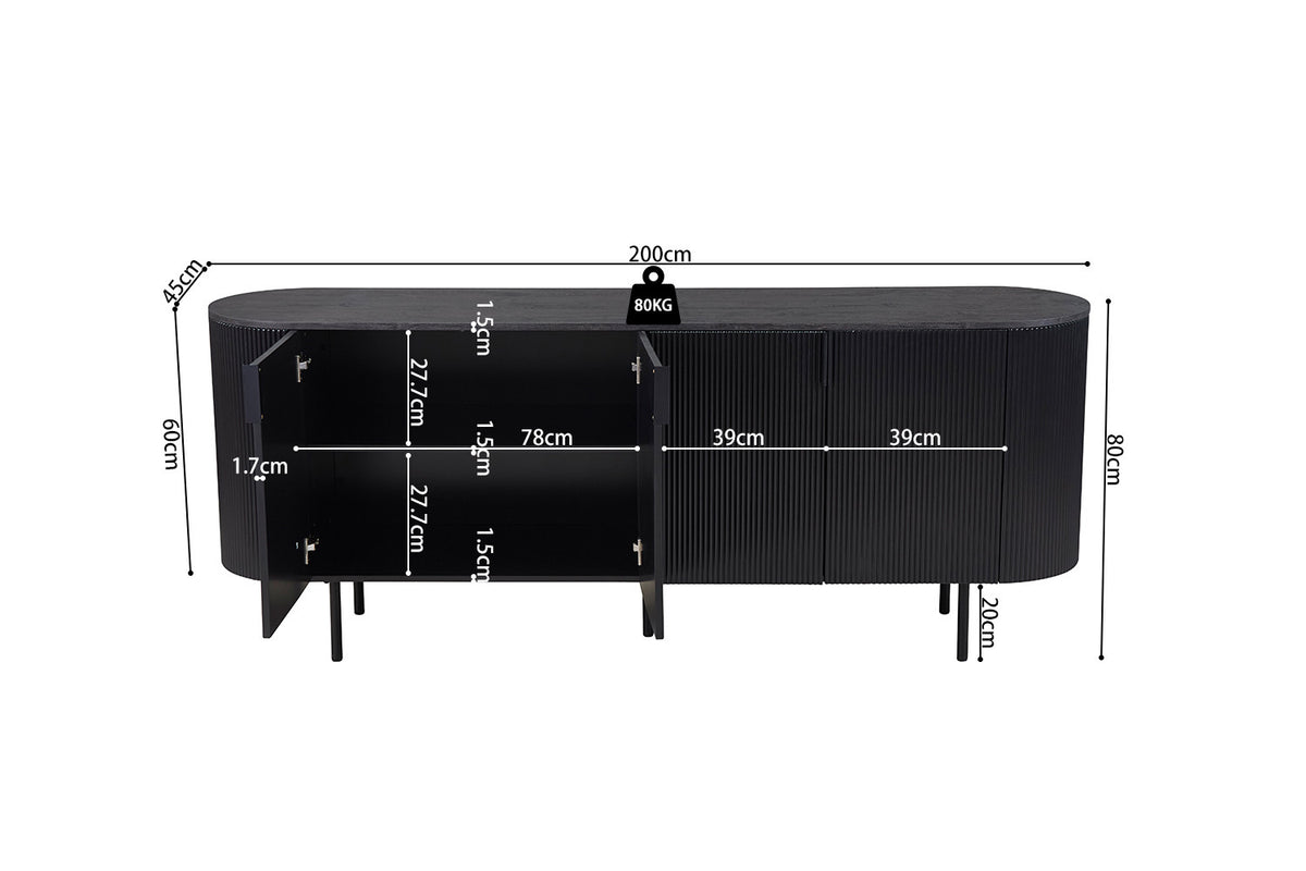 Bahut Lagos 200 cm Décor Brun foncé