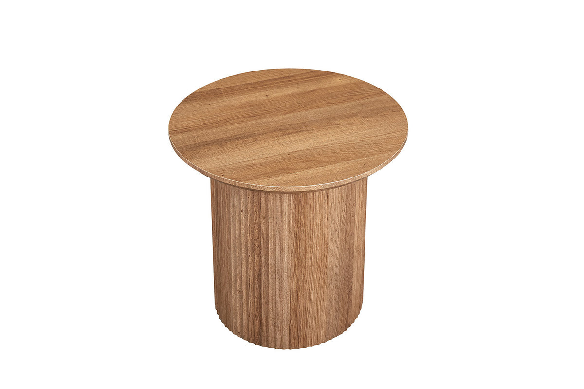 Table basse Lagos Ronde Décor Chêne Vieilli