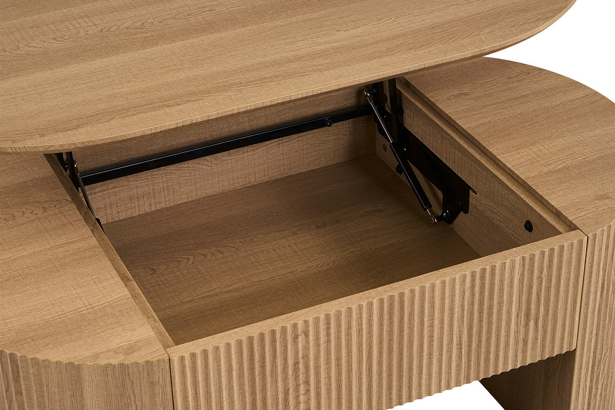 Table basse Lagos 120 cm Plateau relevable Décor Chêne Naturel