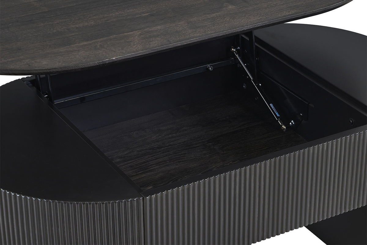 Table basse Lagos 120 cm Plateau relevable Décor Brun foncé