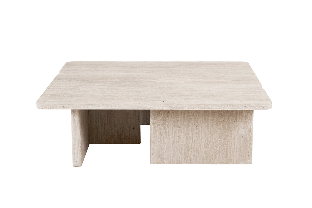 Table basse Arallo effet travertin