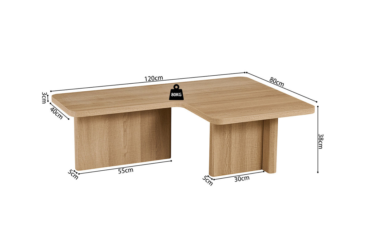 Table basse Arallo effet chêne naturel