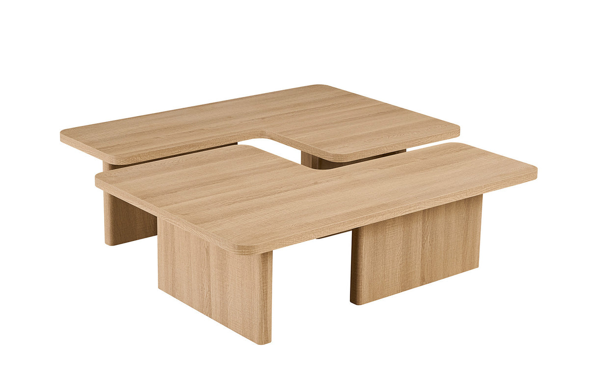Table basse Arallo effet chêne naturel