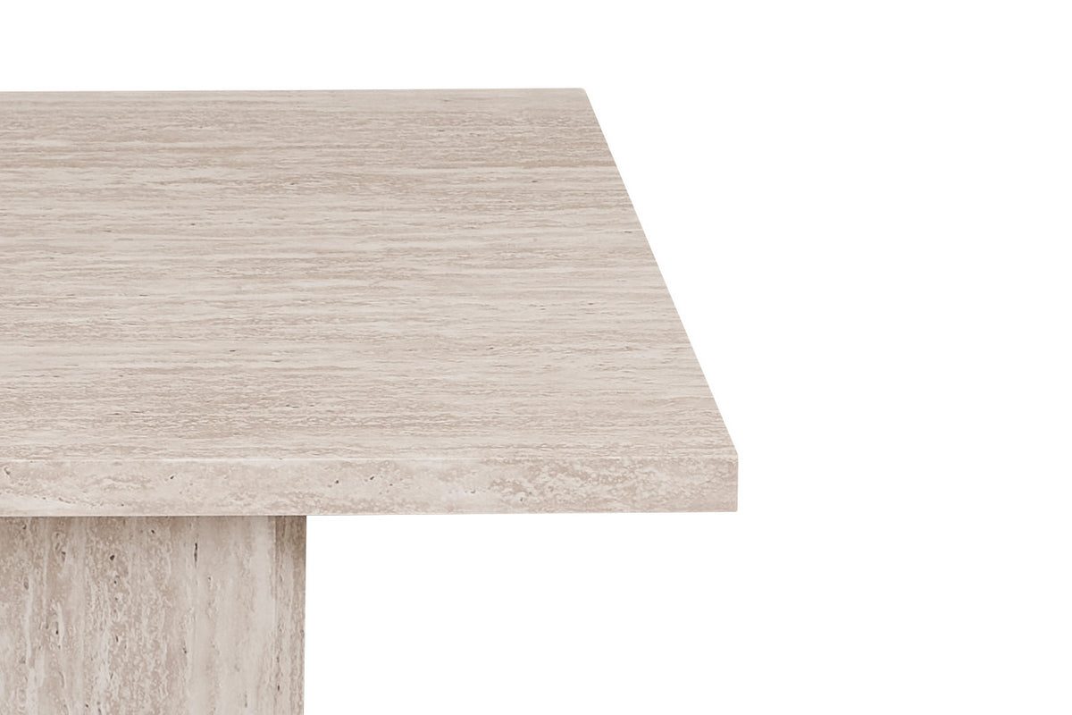 Table basse Litar effet travertin beige