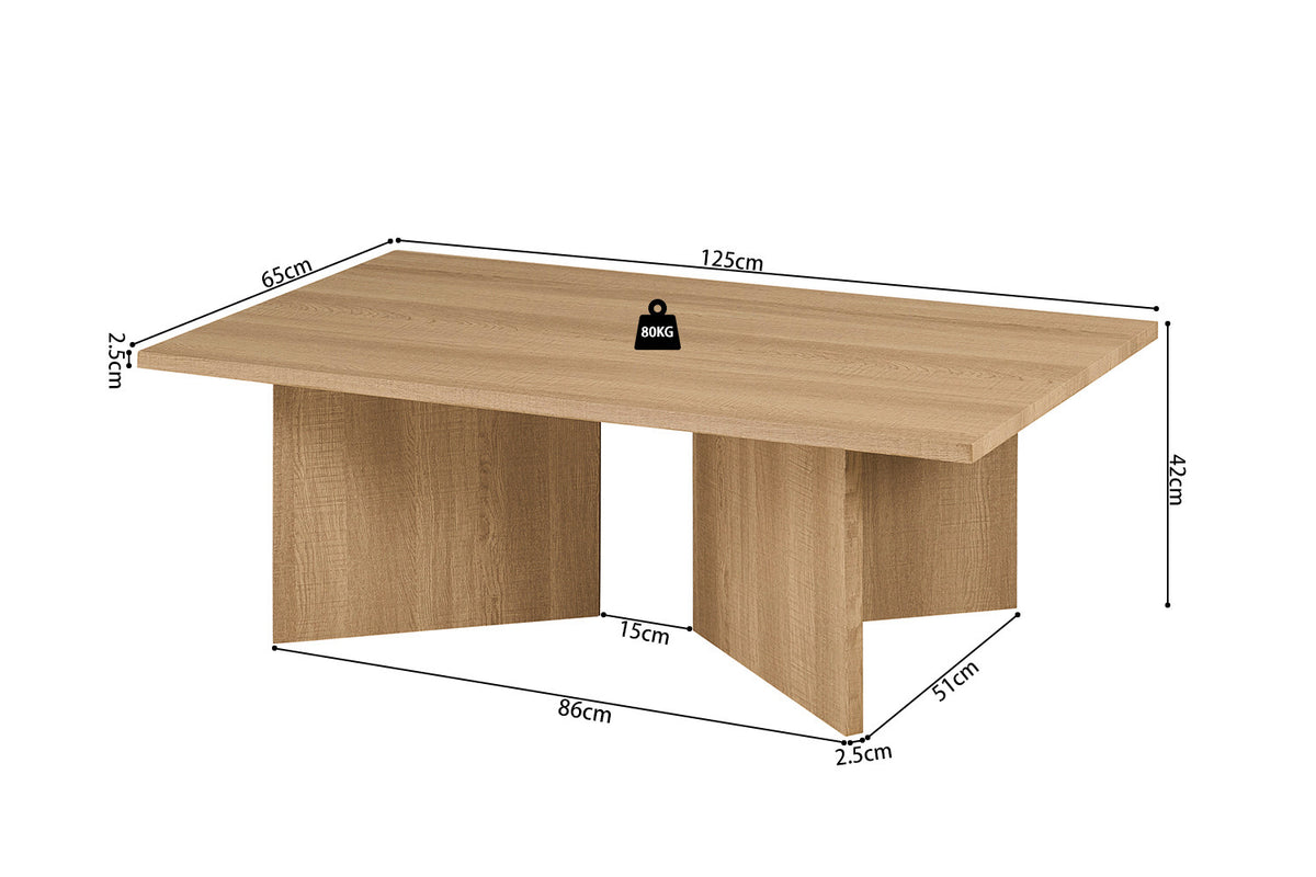 Table basse Litar décor naturel chêne
