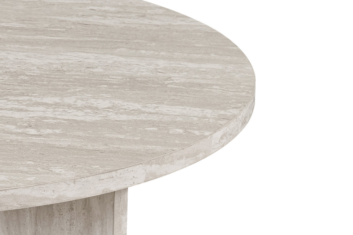 Table basse Drasir Ronde effet Travertin Gris