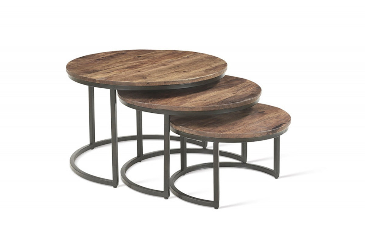 Set de 3 tables basses Arnod en bois de manguier