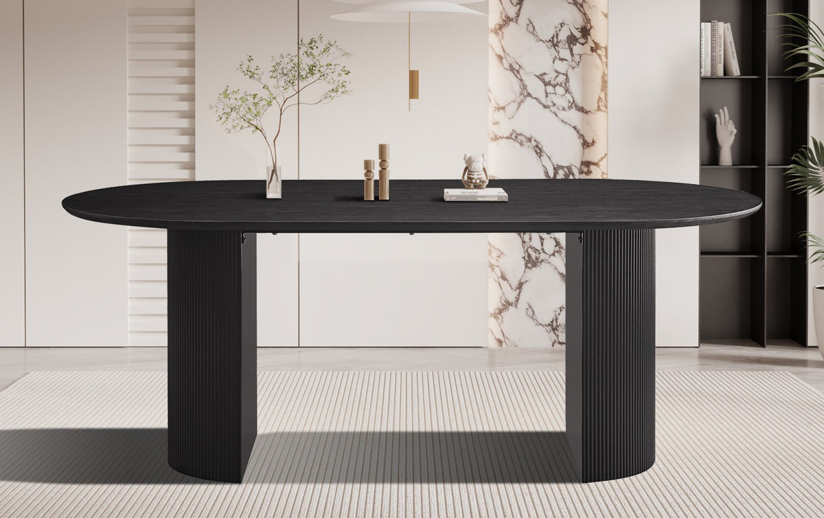 Table Lagos 200 cm Ovale Décor Brun foncé