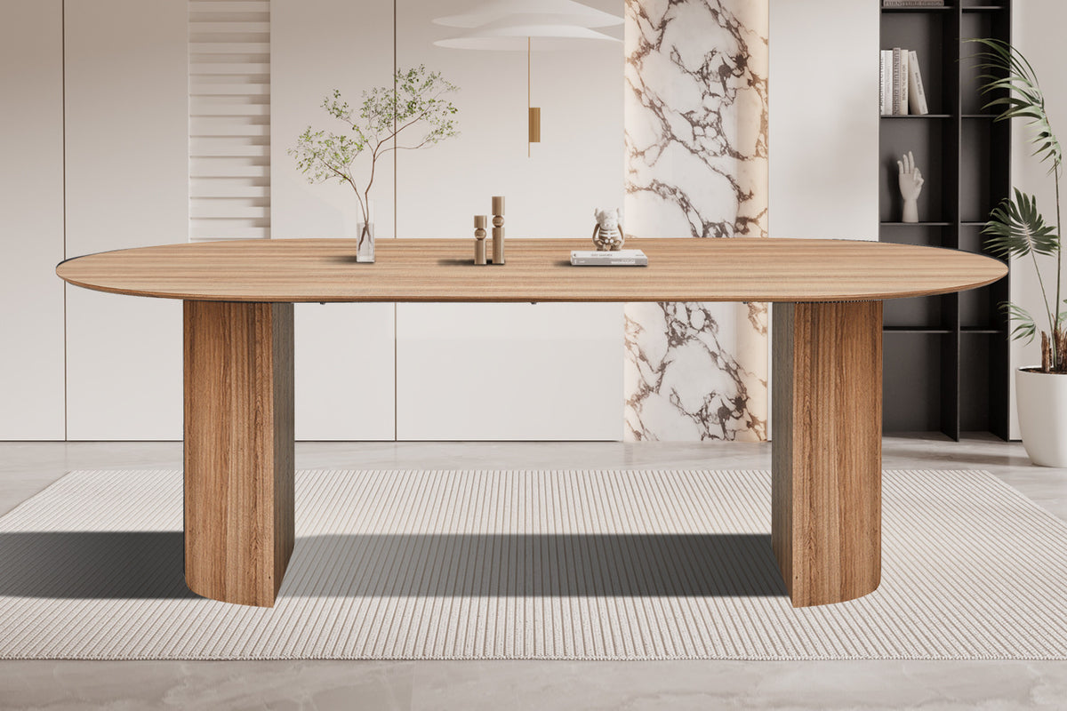 Table Lagos 220 cm Ovale Décor Chêne Vieilli