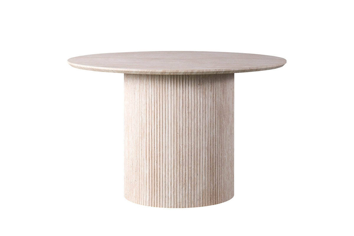 Table à manger Lagos ronde 120cm effet Travertin