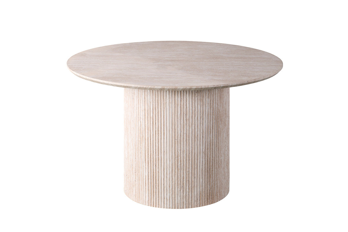 Table à manger Lagos ronde 120cm effet Travertin