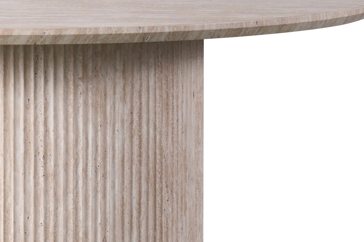 Table à manger Lagos ronde 120cm effet Travertin