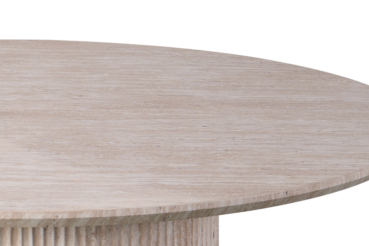 Table à manger Lagos ronde 120cm effet Travertin