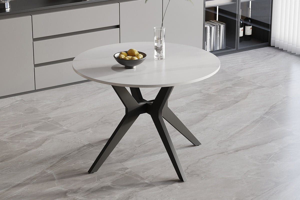 Table à manger ronde Apollo Revetement en Pierre 110 cm
