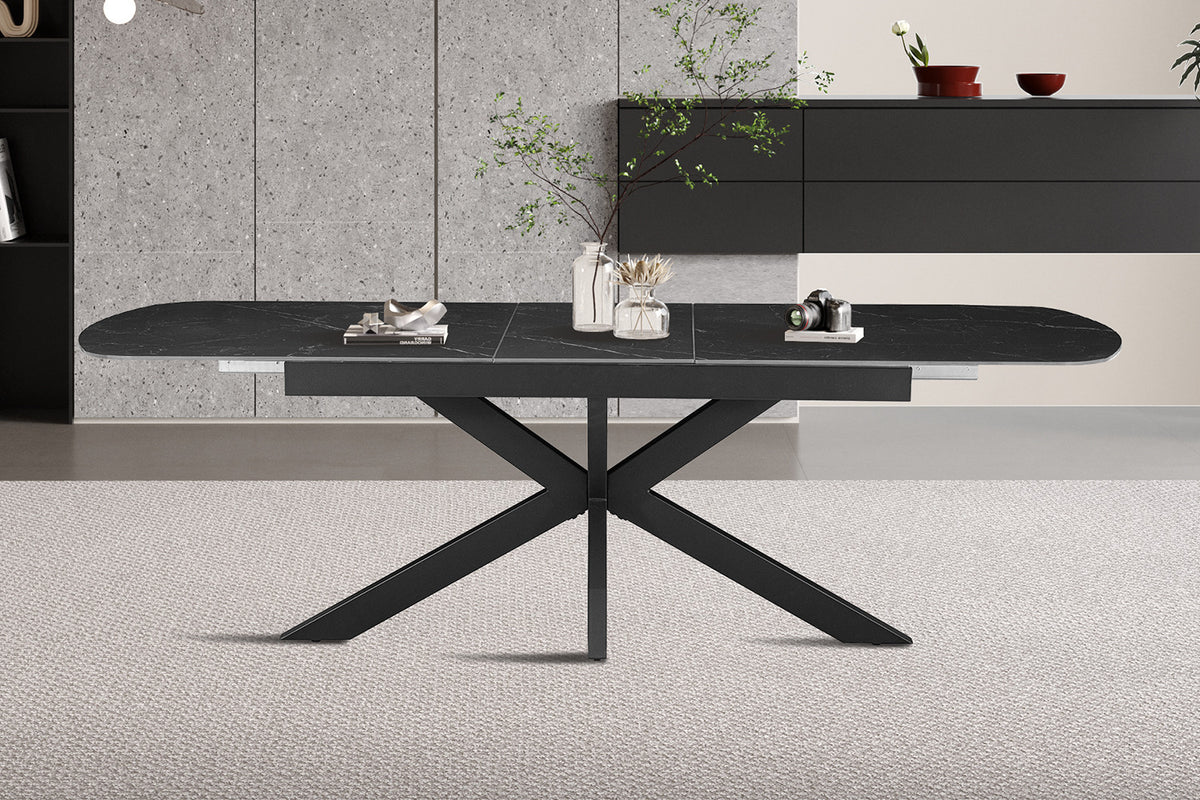 Table extensible Hestia 180-220cm Ovale Danoise Pierre Noir