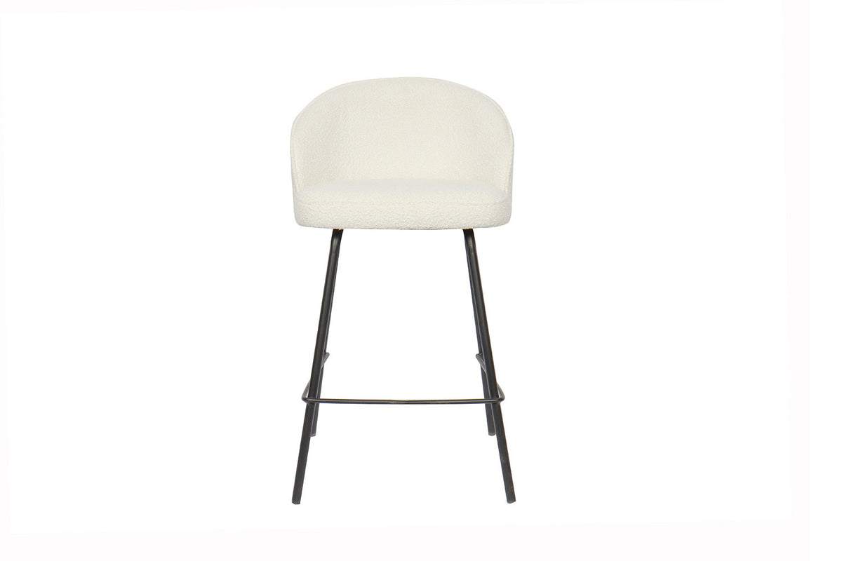 Chaise de comptoir June Bouclé Blanc