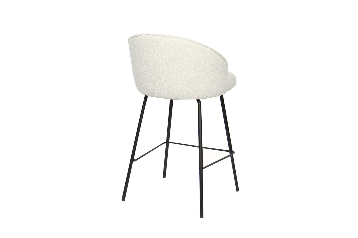 Chaise de comptoir June Bouclé Blanc