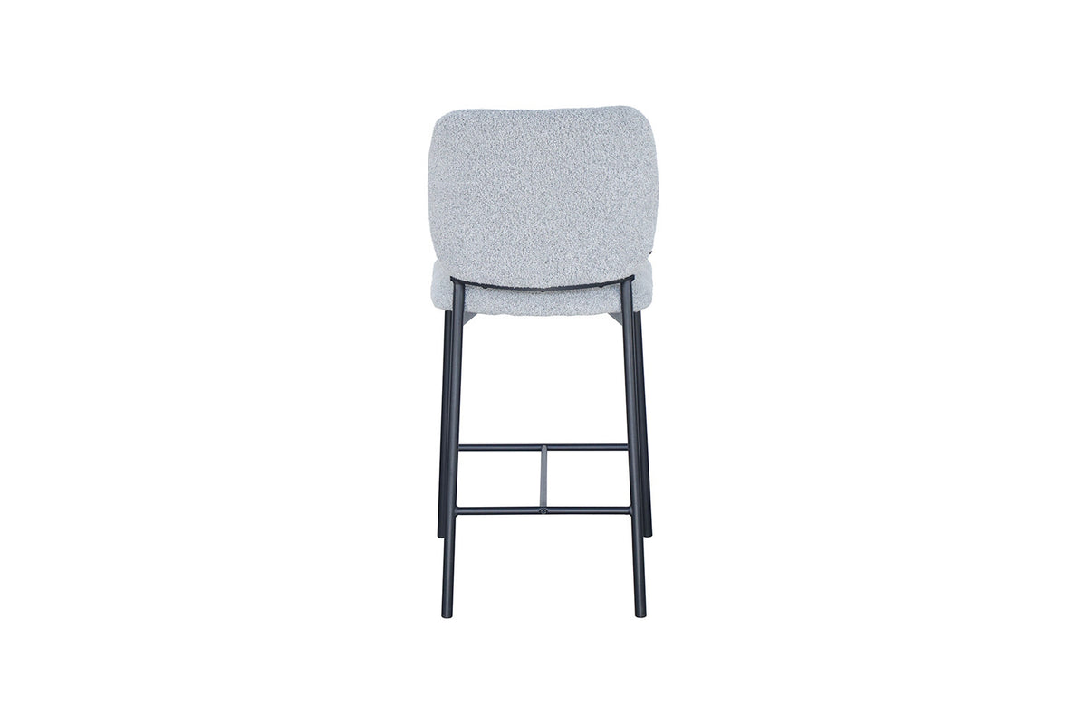 Chaise de comptoir Sophia Tissu Gris clair