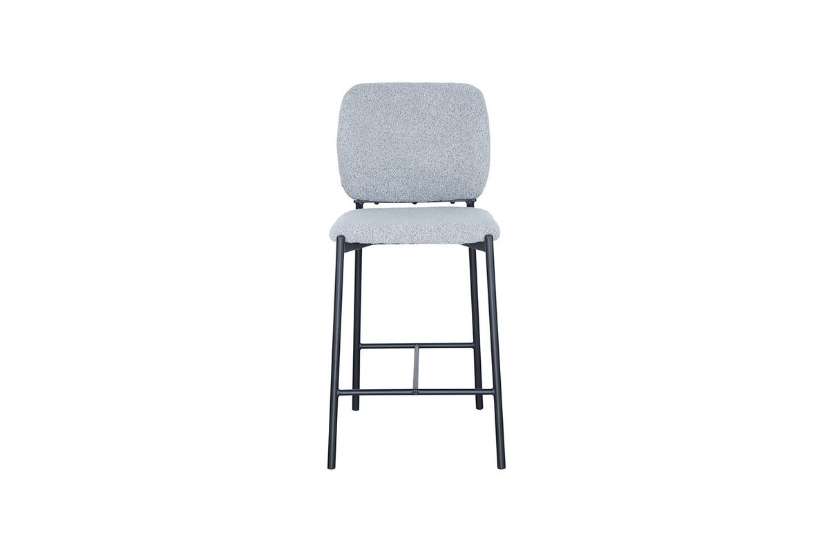 Chaise de comptoir Sophia Tissu Gris clair