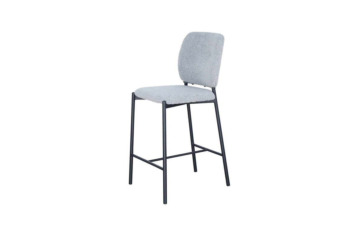 Chaise de comptoir Sophia Tissu Gris clair