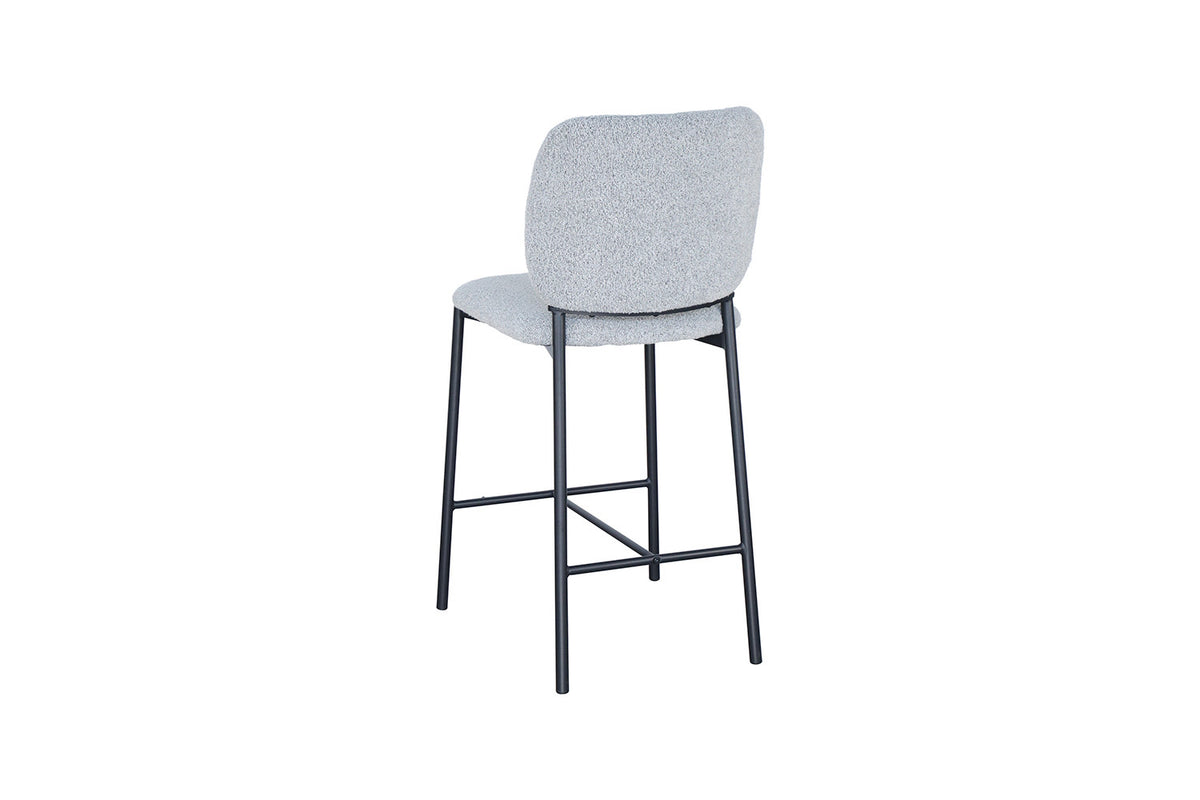 Chaise de comptoir Sophia Tissu Gris clair