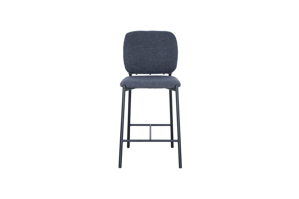 Chaise de comptoir Sophia Tissu Gris foncé