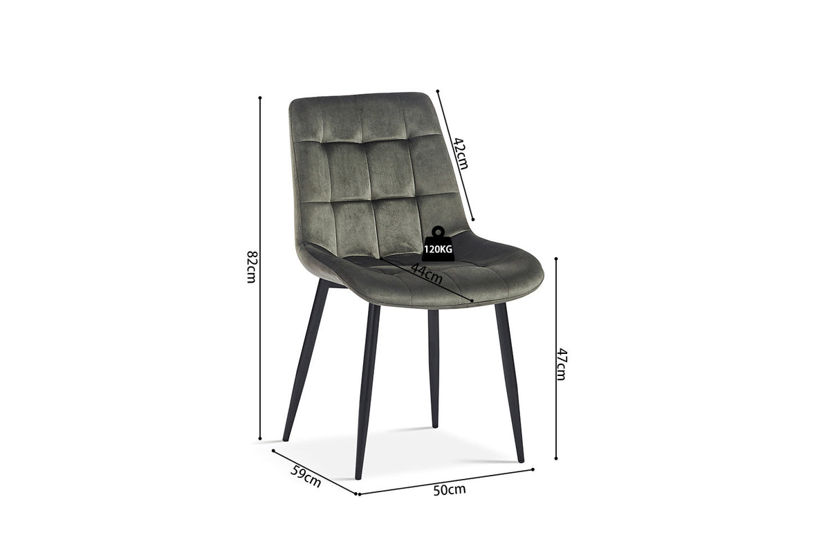 Chaise Juta Velours Vert