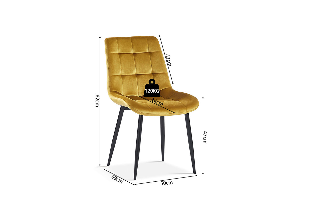 Chaise Juta Velours Or
