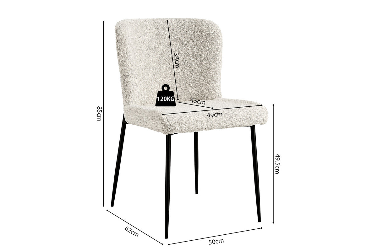 Lot de Chaises Lisa Bouclé Ecru