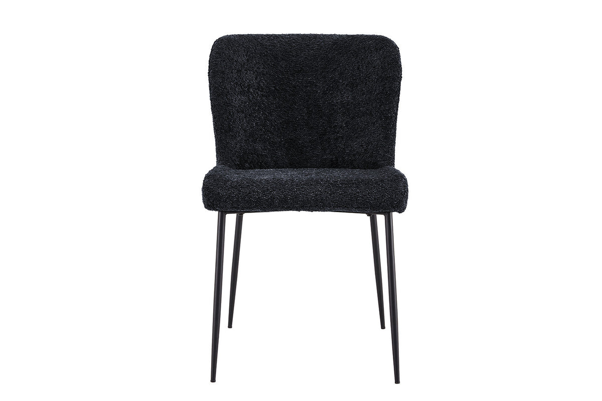 Lot de Chaises Lisa Bouclé Noir Gris