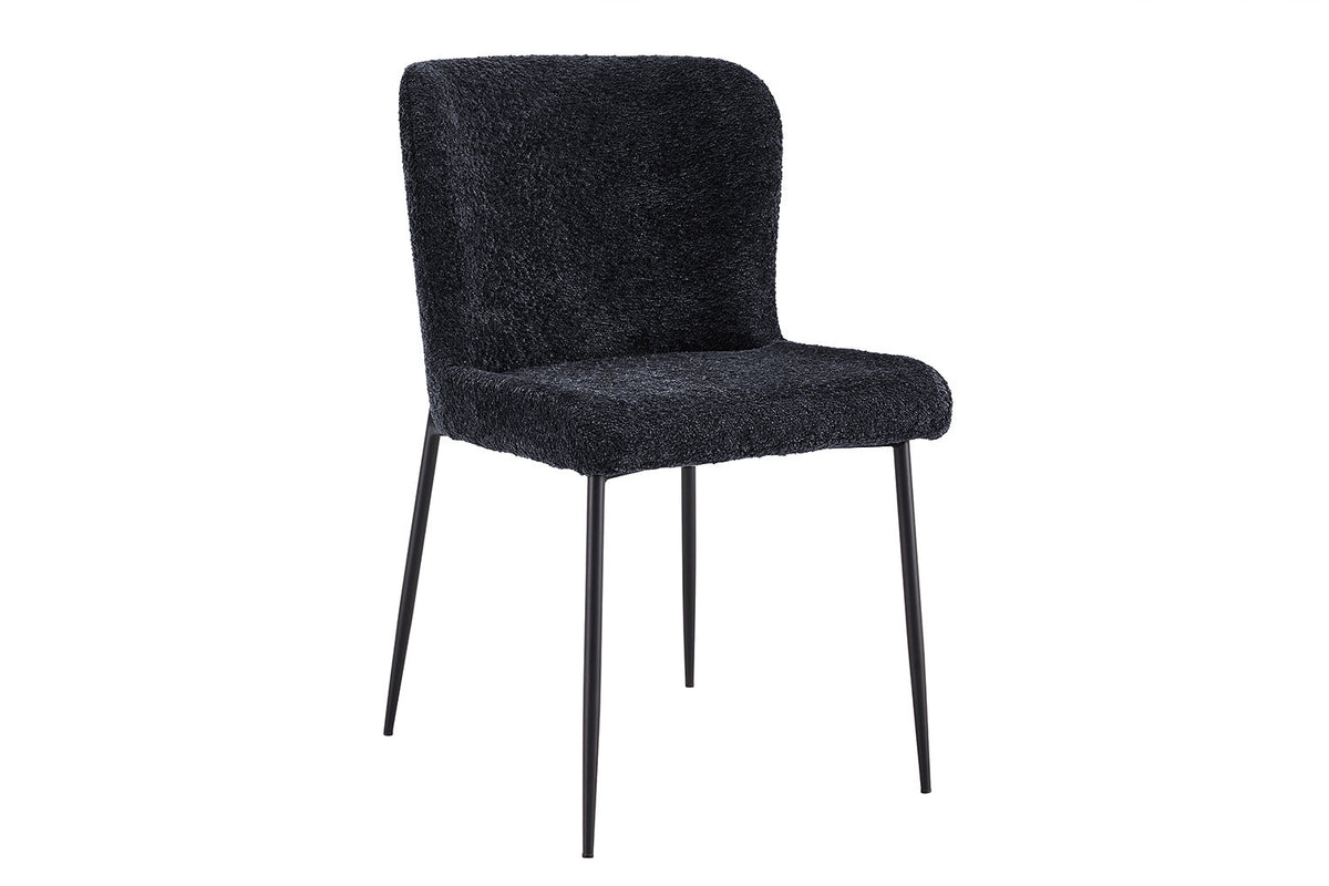 Lot de Chaises Lisa Bouclé Noir Gris