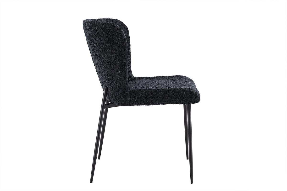 Lot de Chaises Lisa Bouclé Noir Gris