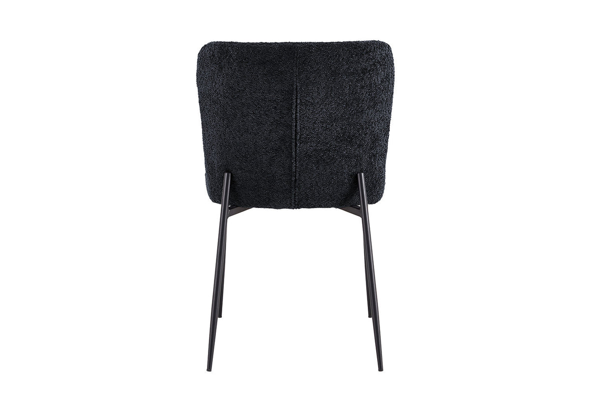 Lot de Chaises Lisa Bouclé Noir Gris