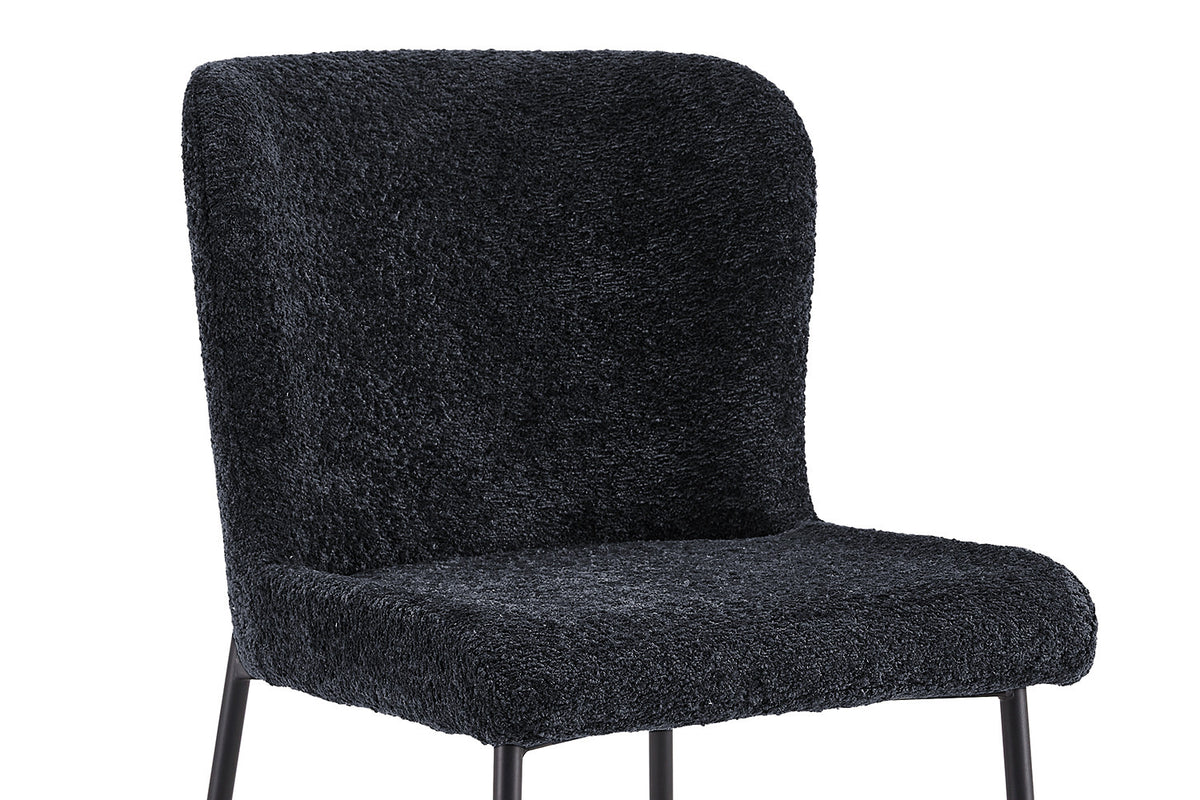 Lot de Chaises Lisa Bouclé Noir Gris