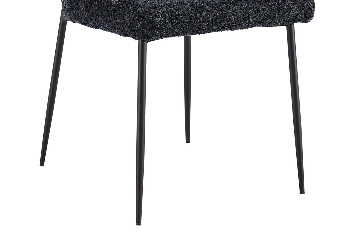 Lot de Chaises Lisa Bouclé Noir Gris