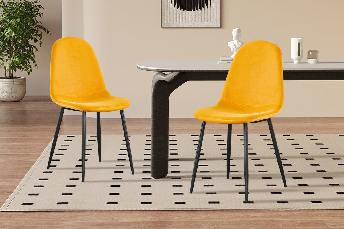 Chaise Boy Velours Jaune