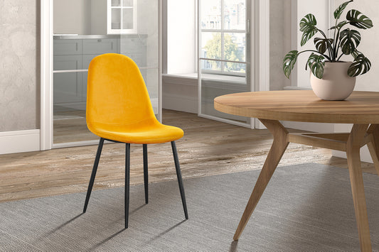 Chaise Boy Velours Jaune